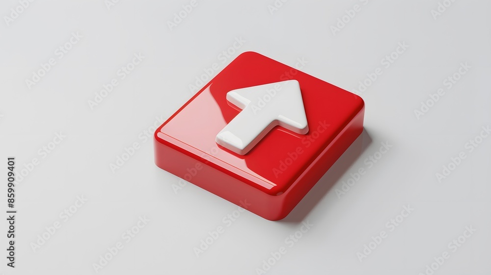 Poster upload icon, upload 3d button. upload symbol on white background - 3d rendering