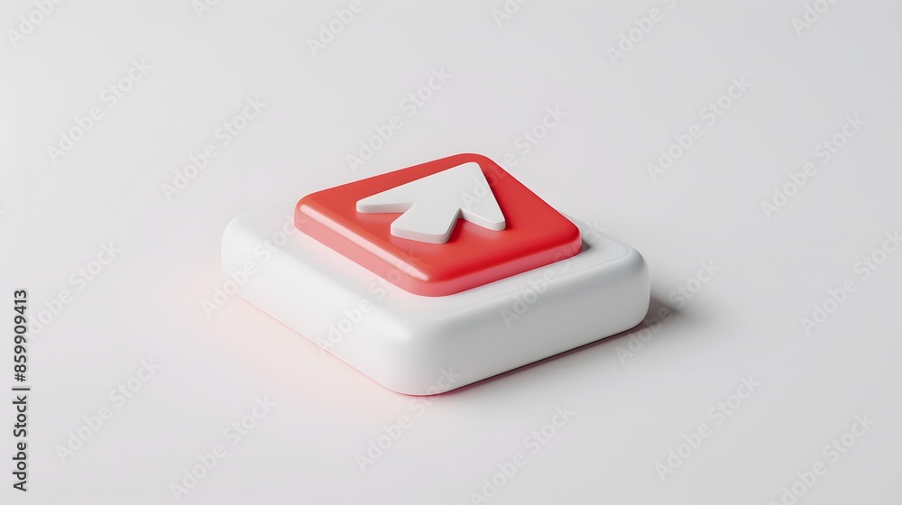 Poster upload icon, upload 3d button. upload symbol on white background - 3d rendering