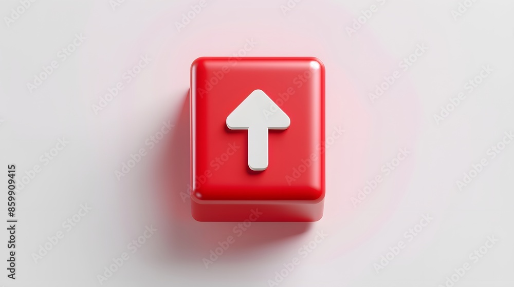 Poster upload icon, upload 3d button. upload symbol on white background - 3d rendering