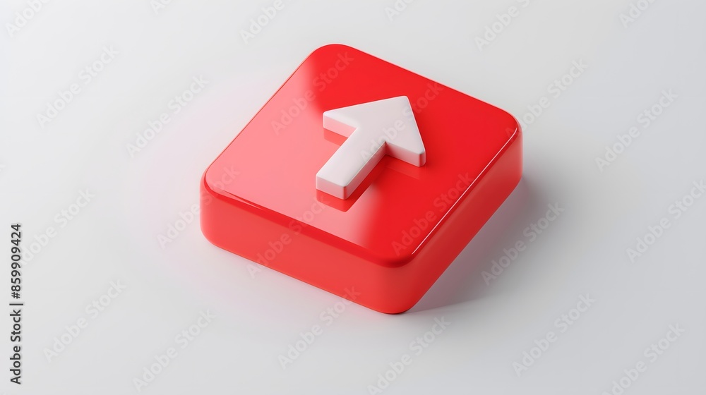 Poster upload icon, upload 3d button. upload symbol on white background - 3d rendering