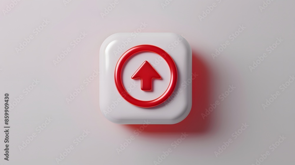 Poster upload icon, upload 3d button. upload symbol on white background - 3d rendering