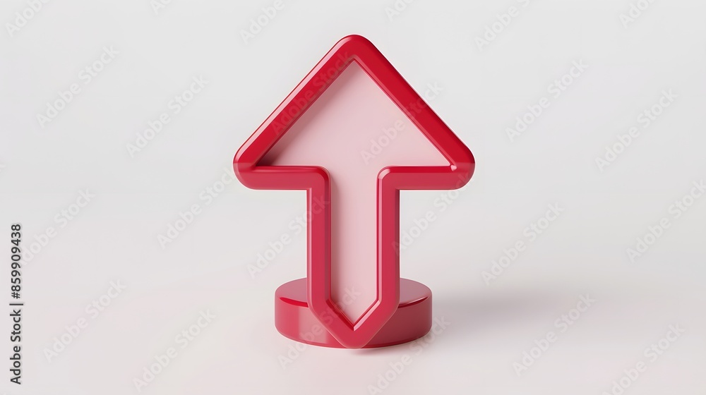 Poster upload icon, upload 3d button. upload symbol on white background - 3d rendering
