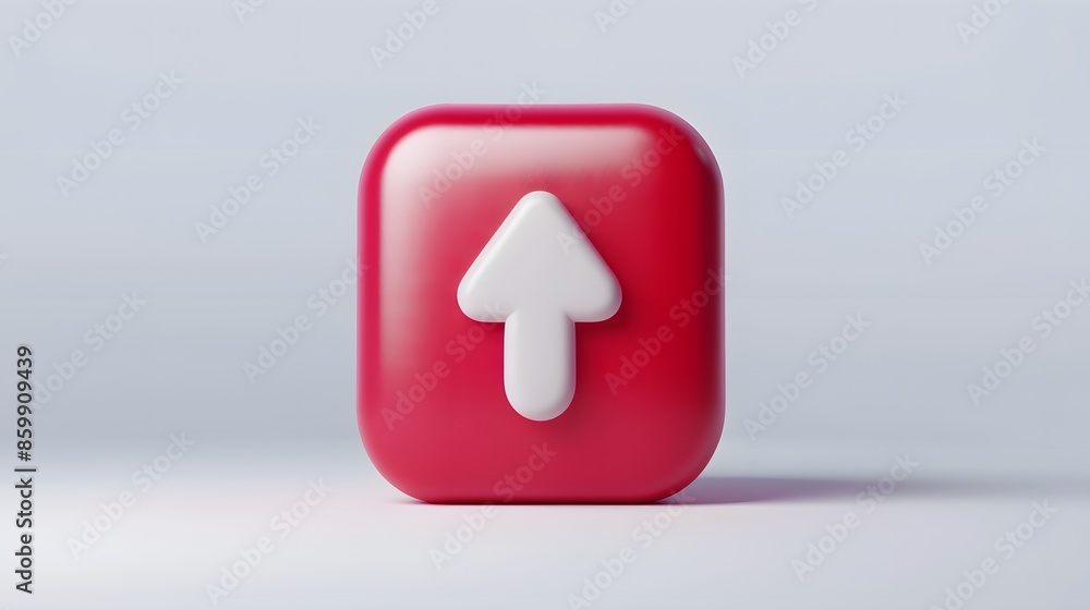Poster upload icon, upload 3d button. upload symbol on white background - 3d rendering