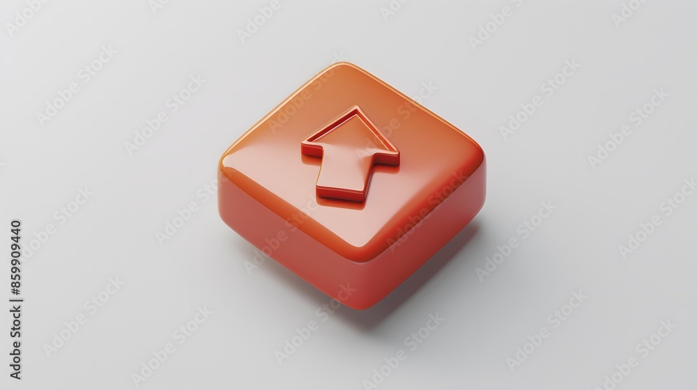 Poster upload icon, upload 3d button. upload symbol on white background - 3d rendering