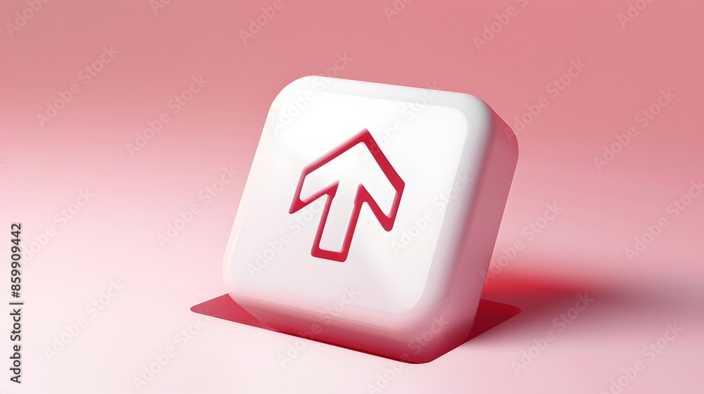 Aufkleber upload icon, upload 3d button. upload symbol on white background - 3d rendering