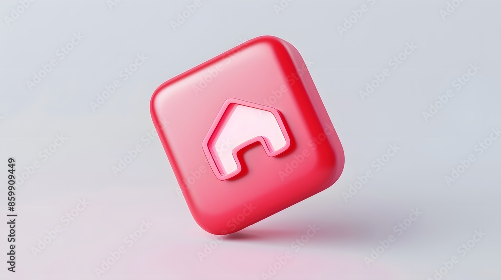 Poster upload icon, upload 3d button. upload symbol on white background - 3d rendering
