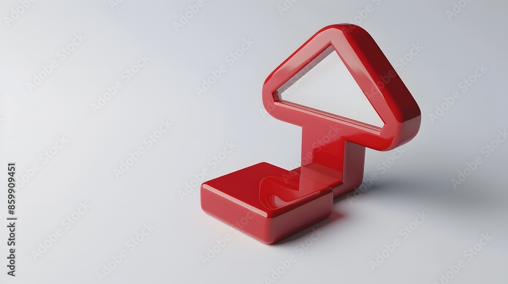 Fototapete upload icon, upload 3d button. upload symbol on white background - 3d rendering