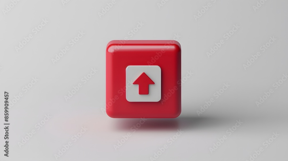 Poster upload icon, upload 3d button. upload symbol on white background - 3d rendering