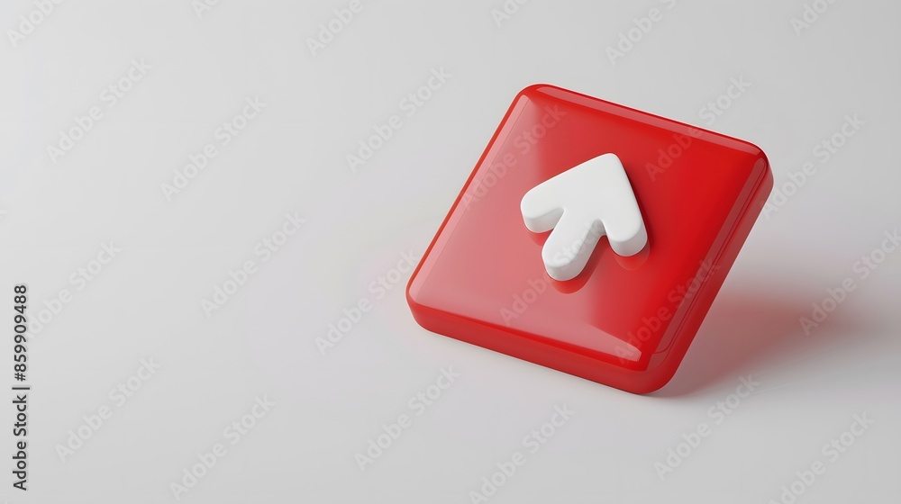 Poster upload icon, upload 3d button. upload symbol on white background - 3d rendering