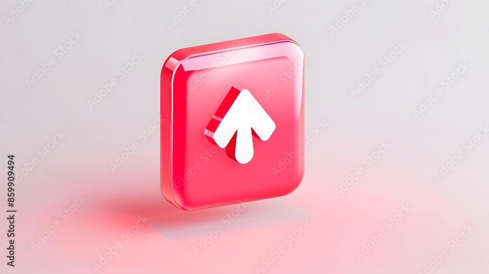 Poster upload icon, upload 3d button. upload symbol on white background - 3d rendering