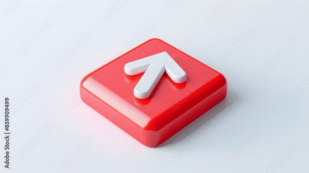 Poster upload icon, upload 3d button. upload symbol on white background - 3d rendering