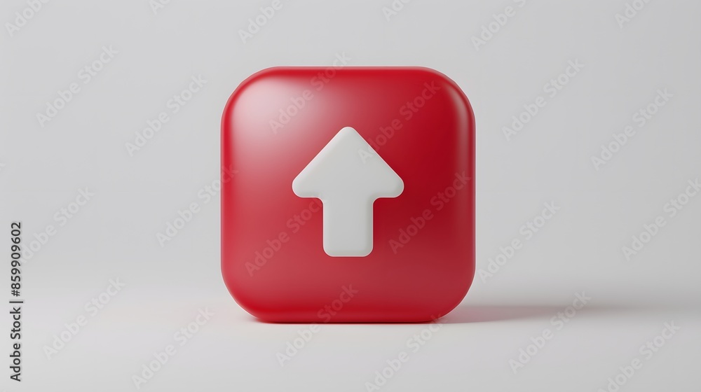 Poster upload icon, upload 3d button. upload symbol on white background - 3d rendering