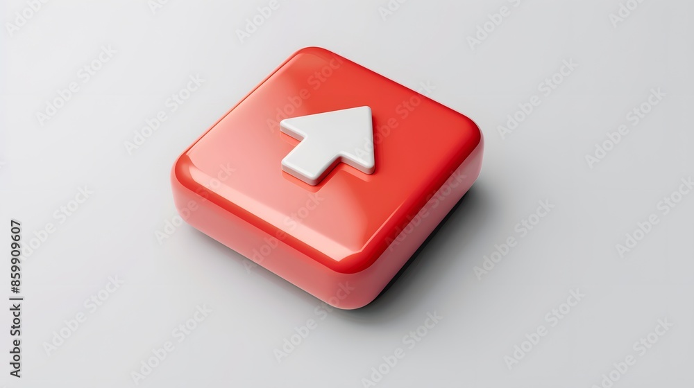 Poster upload icon, upload 3d button. upload symbol on white background - 3d rendering