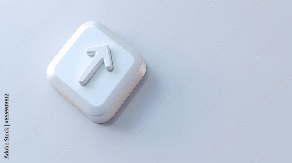 Poster upload icon, upload 3d button. upload symbol on white background - 3d rendering