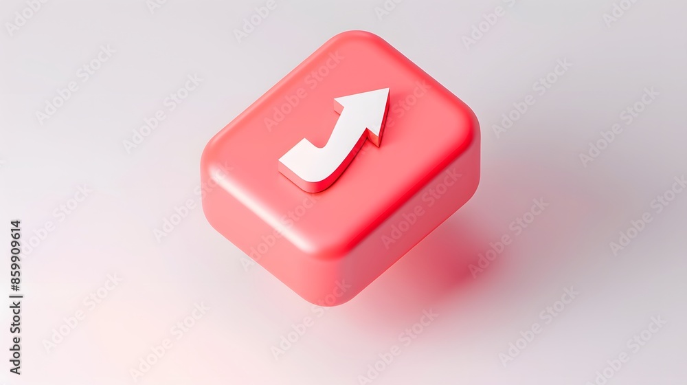 Poster upload icon, upload 3d button. upload symbol on white background - 3d rendering