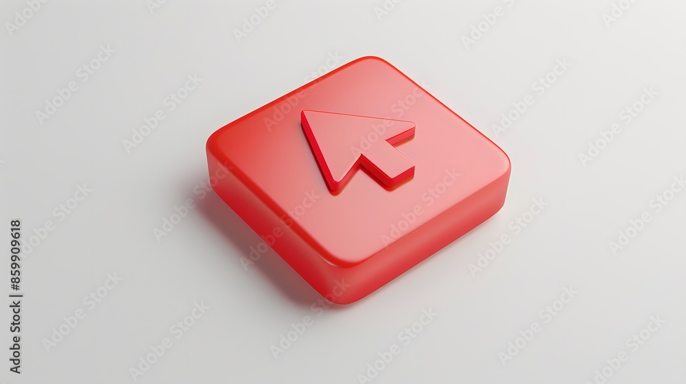 Poster upload icon, upload 3d button. upload symbol on white background - 3d rendering
