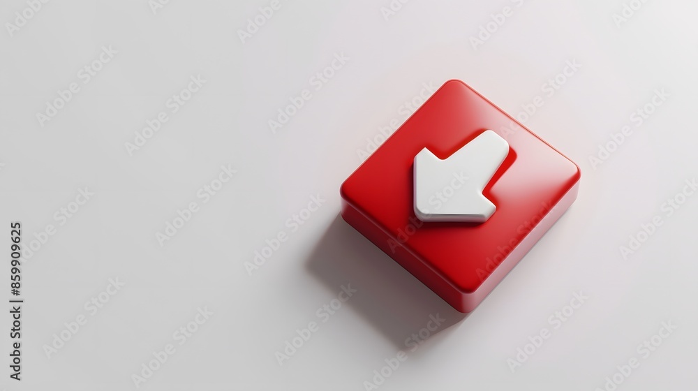 Poster upload icon, upload 3d button. upload symbol on white background - 3d rendering