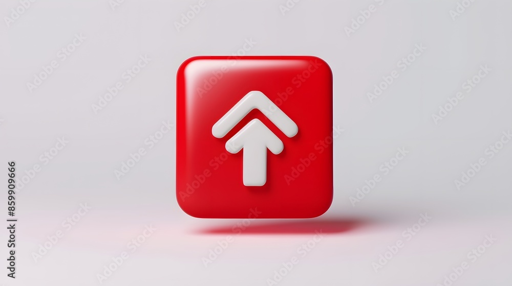 Poster upload icon, upload 3d button. upload symbol on white background - 3d rendering