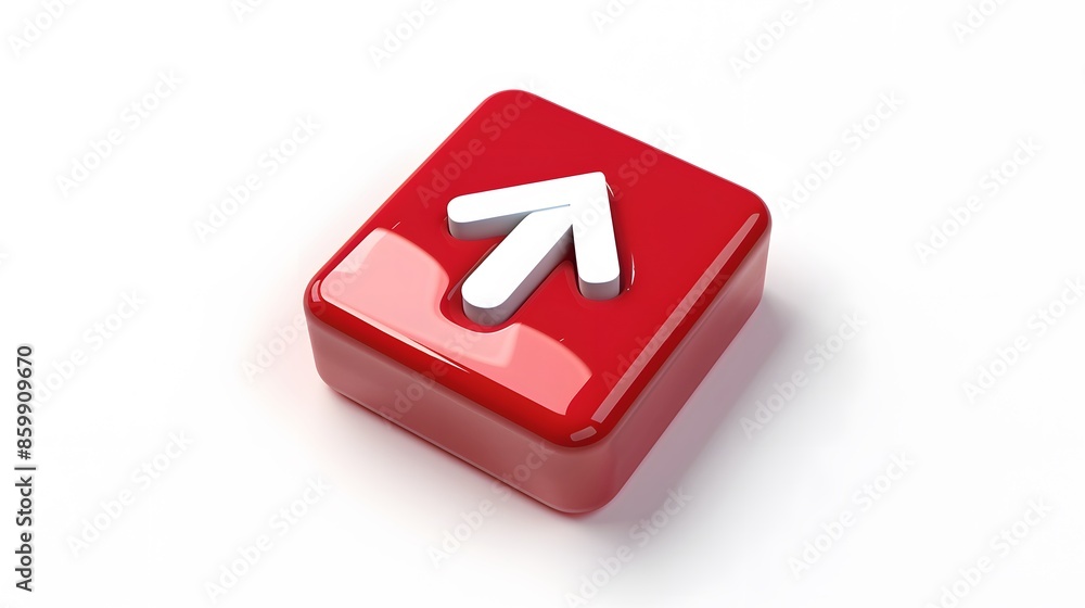 Poster upload icon, upload 3d button. upload symbol on white background - 3d rendering