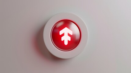 Upload icon, Upload 3d button. Upload symbol on white background - 3d rendering