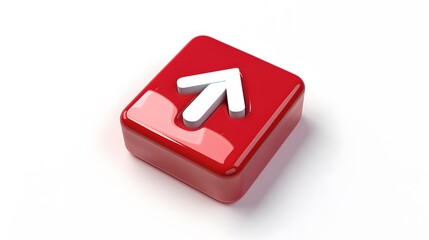 Upload icon, Upload 3d button. Upload symbol on white background - 3d rendering