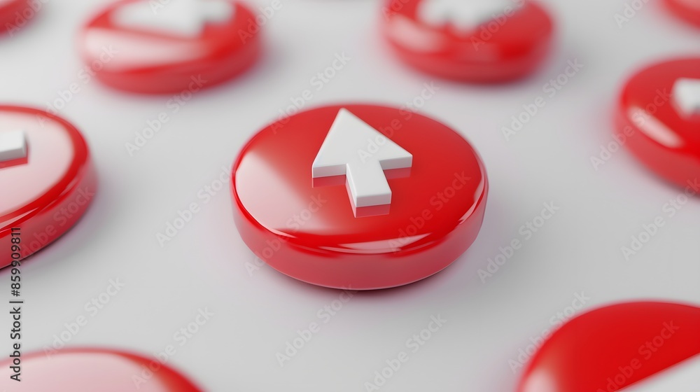 Poster upload icon, upload 3d button. upload symbol on white background - 3d rendering