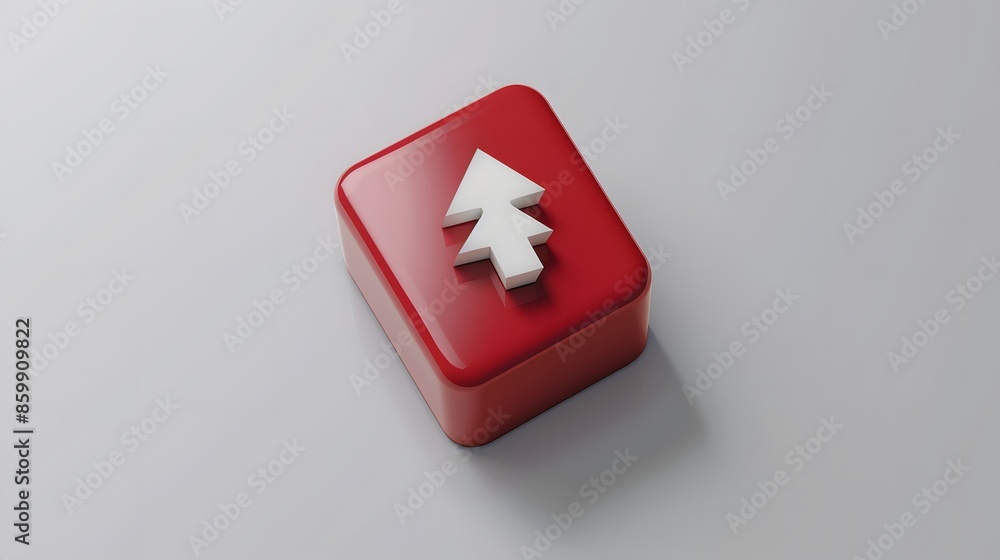 Aufkleber upload icon, upload 3d button. upload symbol on white background - 3d rendering