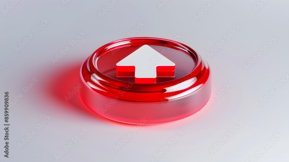 Poster upload icon, upload 3d button. upload symbol on white background - 3d rendering