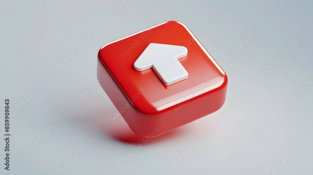 Poster upload icon, upload 3d button. upload symbol on white background - 3d rendering