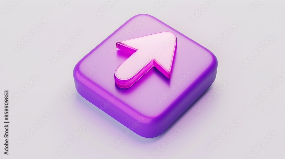 Poster upload icon, upload 3d button. upload symbol on white background - 3d rendering