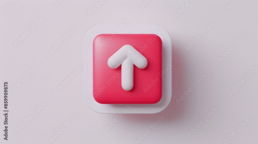 Poster upload icon, upload 3d button. upload symbol on white background - 3d rendering
