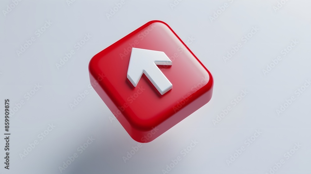 Poster upload icon, upload 3d button. upload symbol on white background - 3d rendering