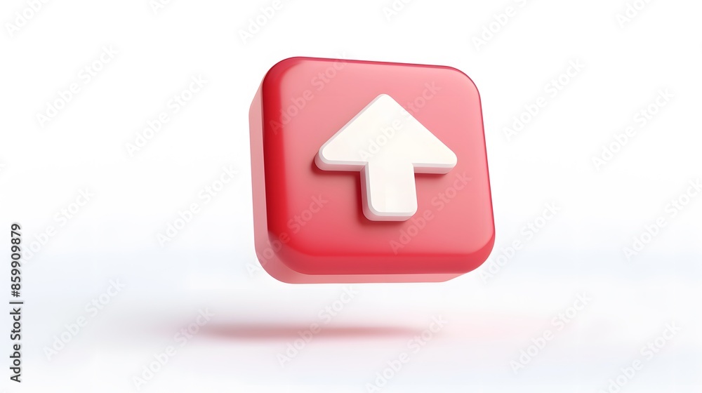Poster upload icon, upload 3d button. upload symbol on white background - 3d rendering