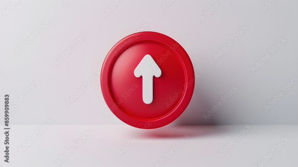 Poster upload icon, upload 3d button. upload symbol on white background - 3d rendering