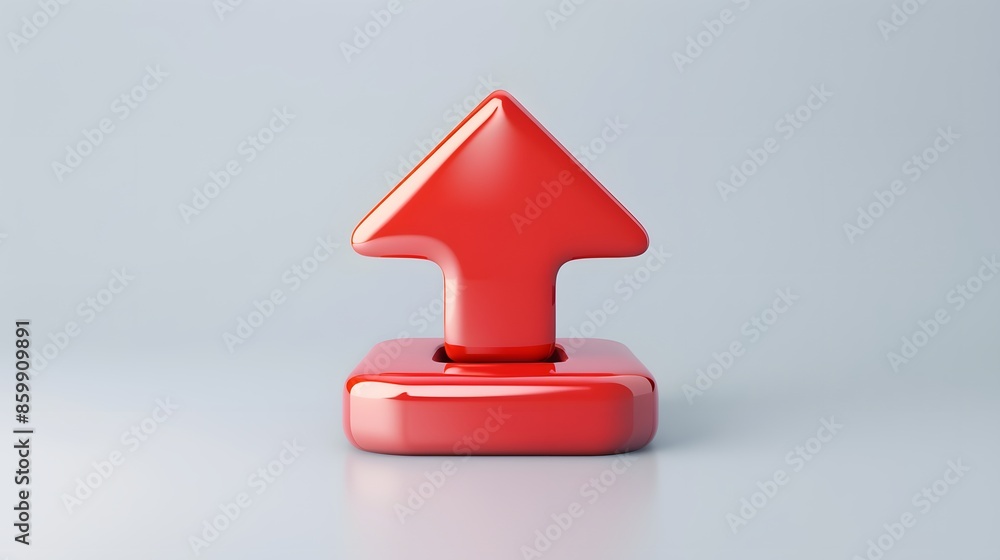 Poster upload icon, upload 3d button. upload symbol on white background - 3d rendering