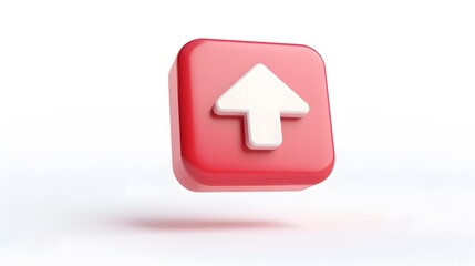 Upload icon, Upload 3d button. Upload symbol on white background - 3d rendering