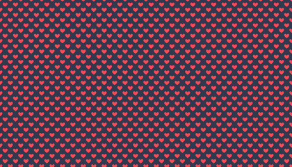 Pattern with red heart motif, a red heart pattern on a deep blue background