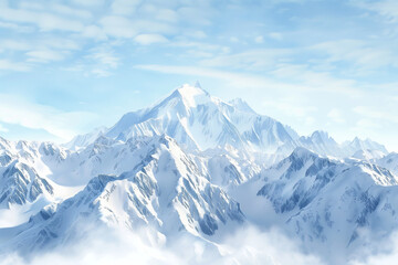 Obraz premium Snowy Mountain Landscape