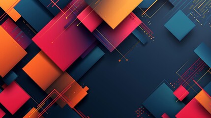 A professional template with vibrant colors and ample copy space for text, featuring modern geometric shapes.