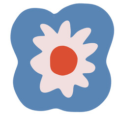 Blue flower cute abstract art