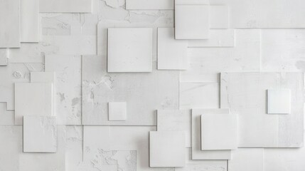Abstract White Geometric Wall Design