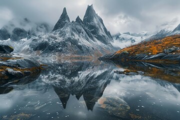 Mountain Reflections in a Tranquil Lake