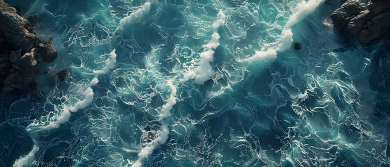 8k, Top view widescreen of Seascape The wonders of the ocean, summer wallpaper , blue sky, green earth , blue planet