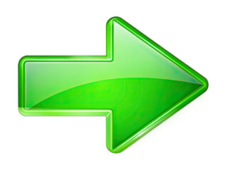 A green, glossy right arrow graphic isolated on a white background. Generative AI
