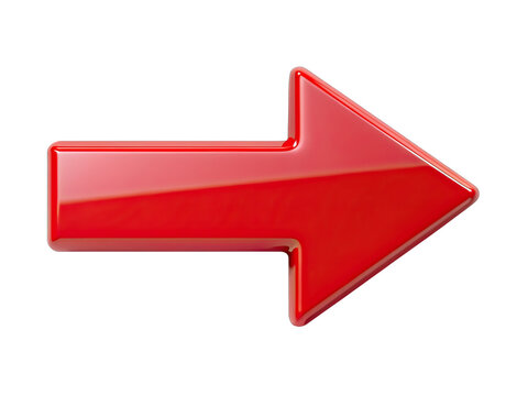 recommend clip art: A glossy, red, left-pointing arrow isolated against a white background. Generative AI