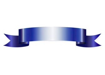 An isolated blue ribbon banner with a gradient, perfect for adding a decorative touch to your projects. Generative AI