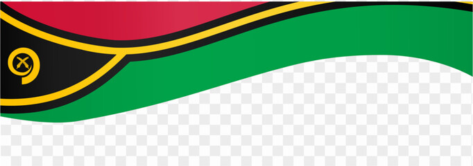 Vanuatu flag wave isolated on png or transparent background vector illustration. 