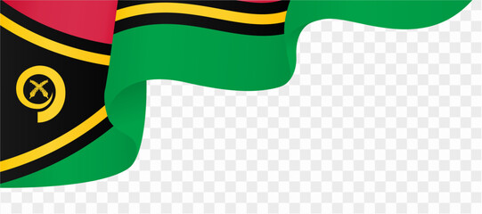 Vanuatu flag wave isolated on png or transparent background vector illustration. 