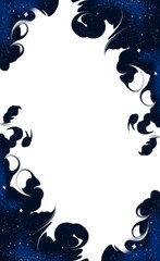 Vertical frame with night starry sky, color illustration