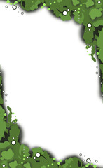 Vertical frame, border, abstract green illustration